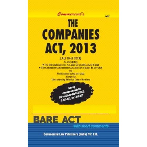 Commercial's The Companies Act, 2013 Bare Act 2024
